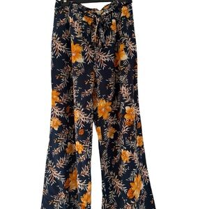 Francesca's Collections Orange and Black Wide Leg Jumpsuit